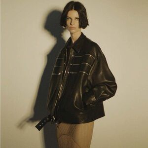 KHAIT Black Leather Biker Jacket